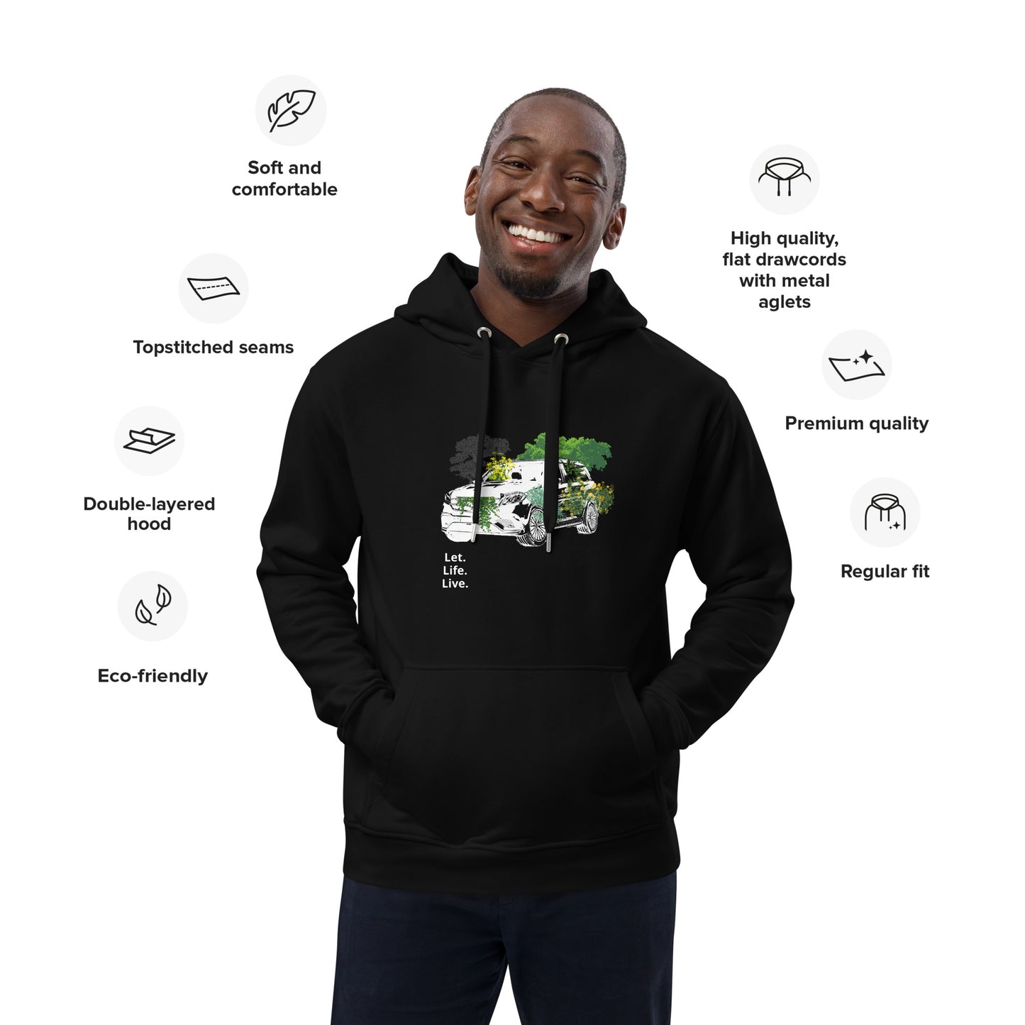 Greener Threads - Premium eco hoodie with custom design